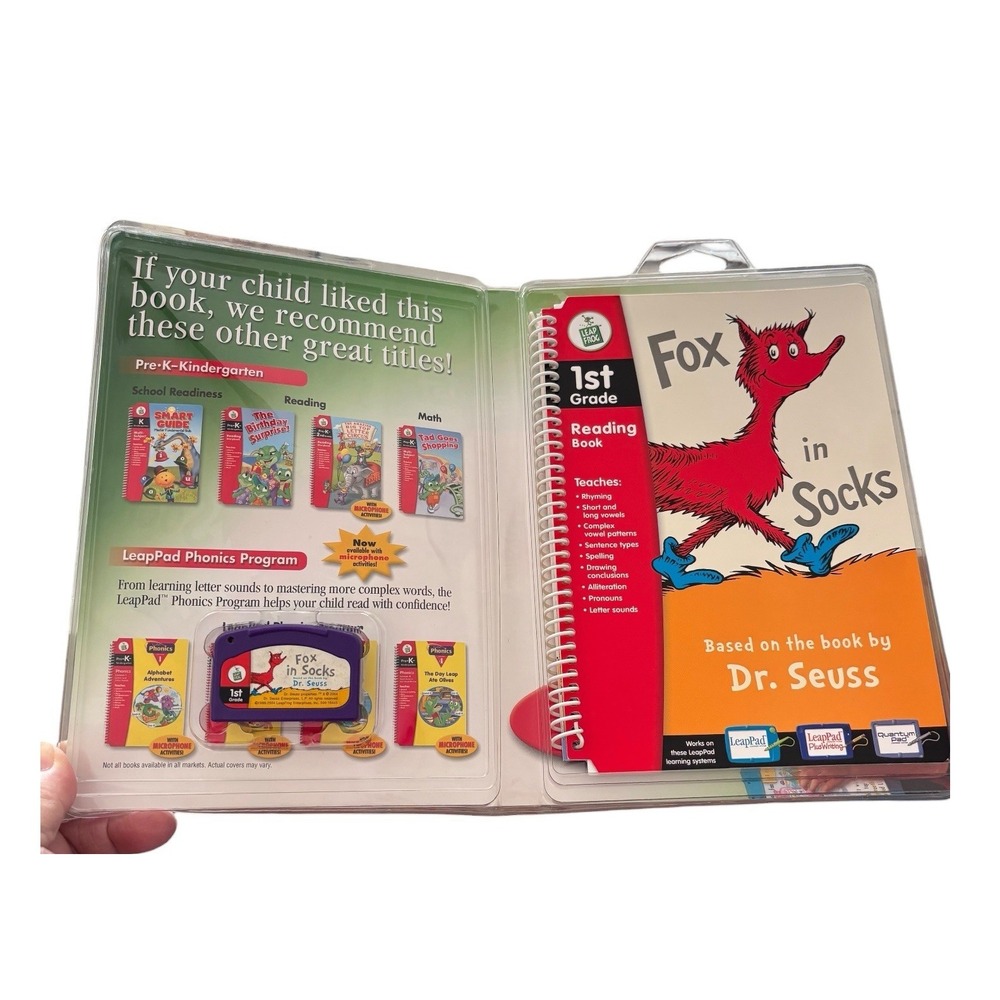 Leapfrog LeapPad Dr. Seuss Fox in‎ Socks 1st Grade Reading Book & Cartridge